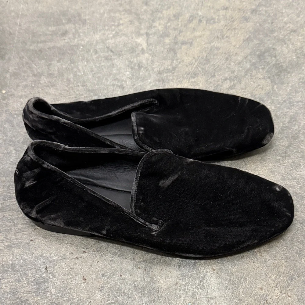 Vince Black Velvet Men's Slip-On Loafers